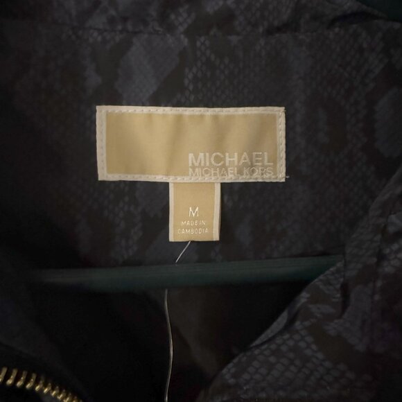 Women's Michael Kors Danish Blue Snakeskin Puffer Vest, Size Large, NWT - Picture 6 of 6